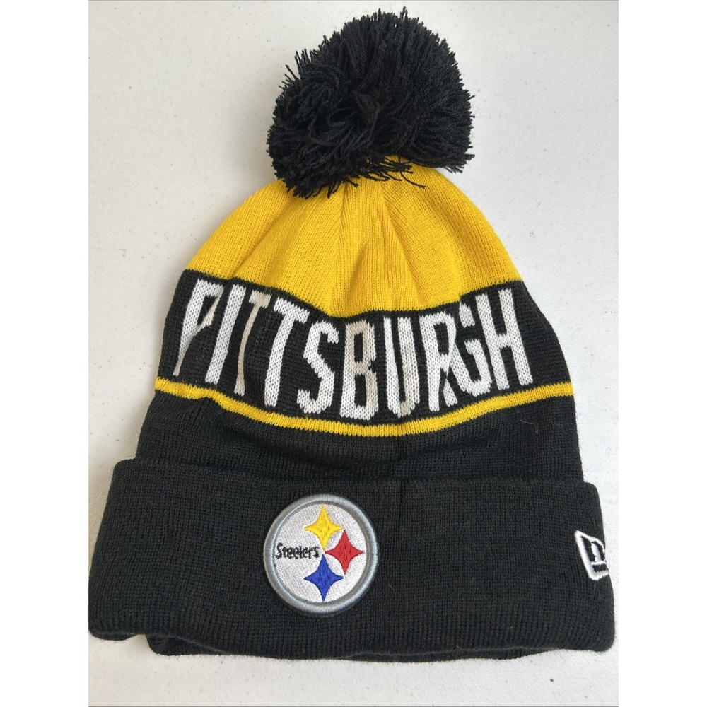 Pittsburgh Steelers NFL AFC New Era Winter Hat‎ Knit Beanie Pom Black & Yellow